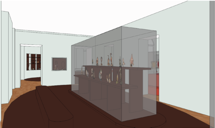 Scenographic plan of the Monnaies et Merveilles exhibition