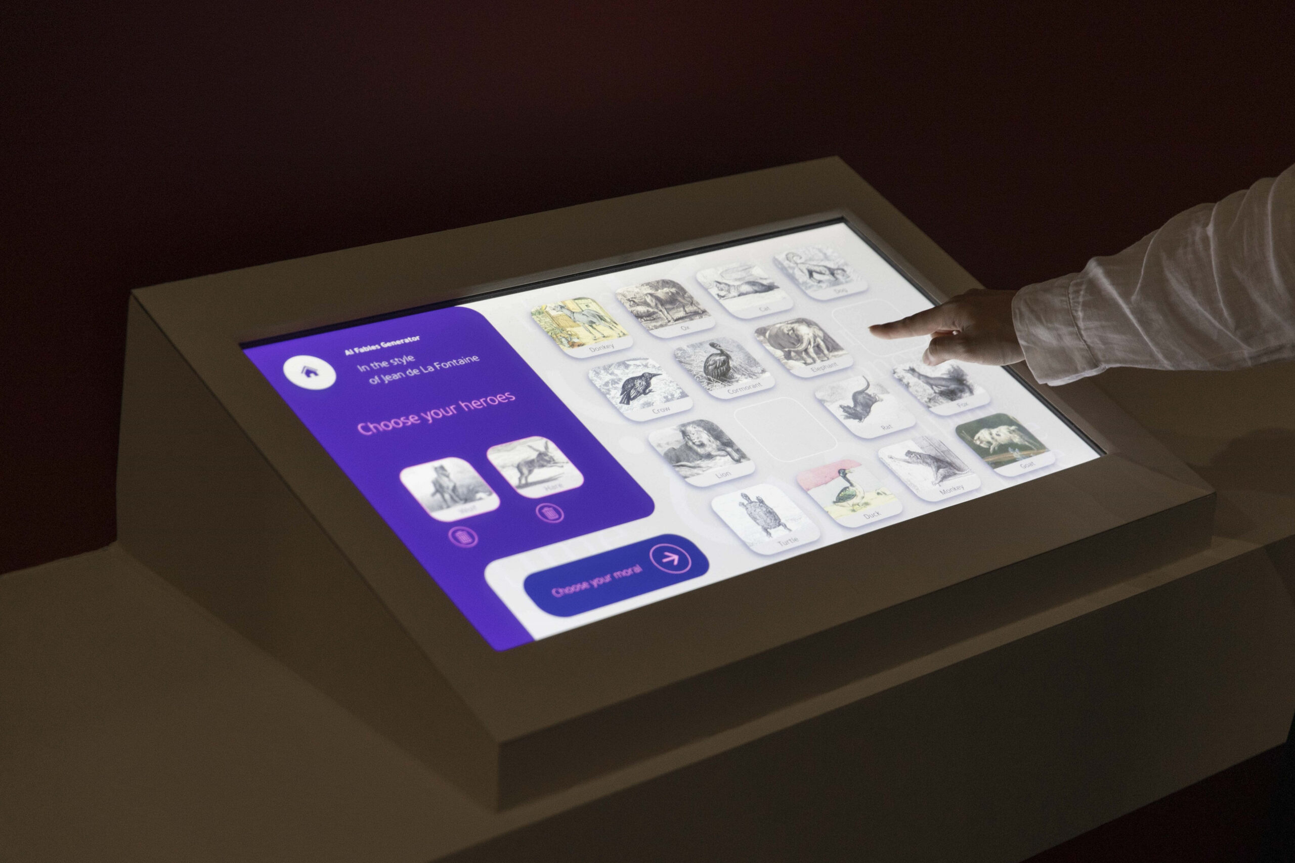 Generative artificial intelligence serving the visitor experience. Interpretation device in the exhibition From Kalila wa Dimna to La Fontaine : Traveling through fables