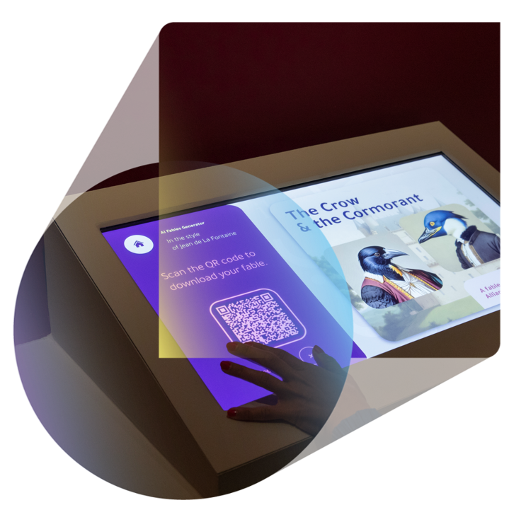 A mediation system incorporating artificial intelligence for the exhibition From Kalila wa Dima to La Fontaine, travelling through fables